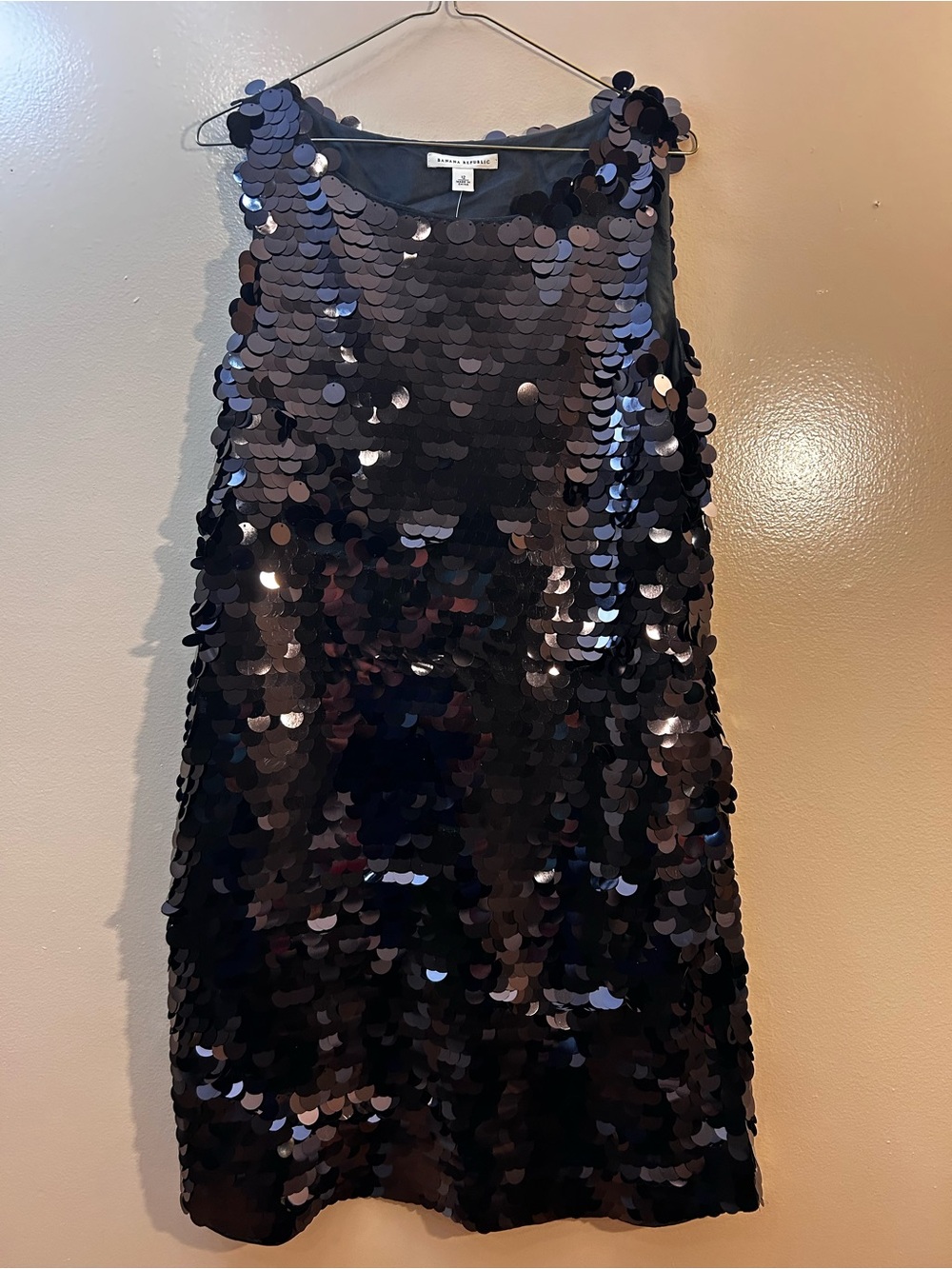 Banana Republic Black Sequin Shift Dress